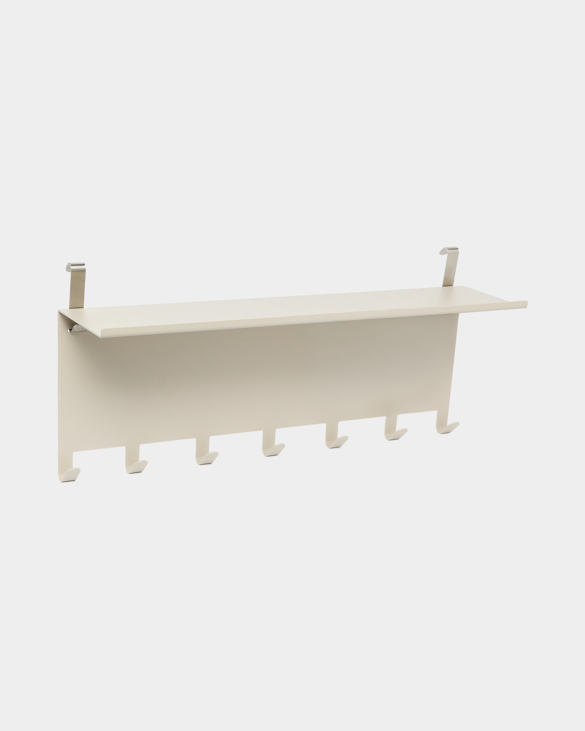 WoodUpp Nell klädhängare BM1 i beige, i nordisk stil, med fem krokar och två konsoler, 63,5 x 24 cm, utformad för att komplettera Akupanel akustikpaneler.